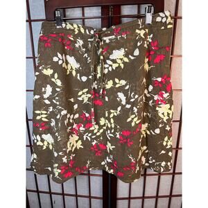 Point Zero Vintage Linen blend floral skirt surfer, vaca, holiday Size 14